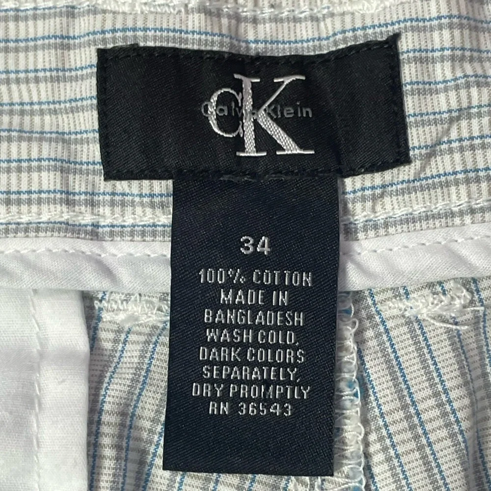 Calvin Klein Plaid Cotton Cargo Shorts Men’s Size 34 Resort Wear Preppy Coastal